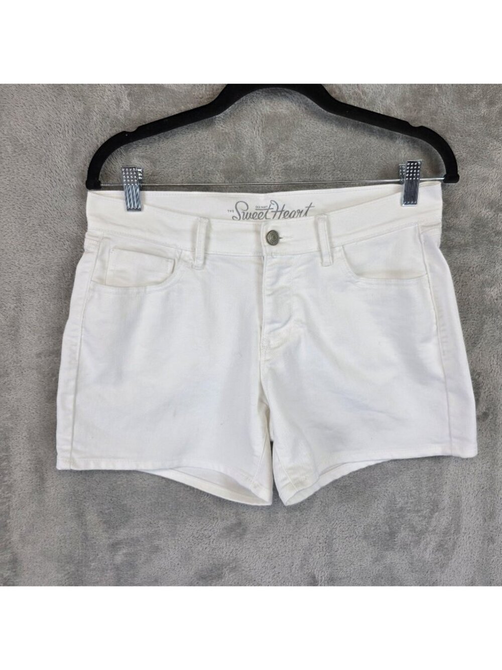Old Navy Sweetheart Shorts Womens 6 White Denim Stretch Summer Casual